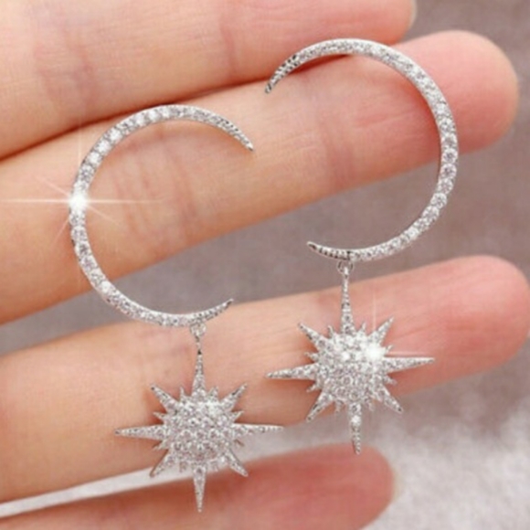 Jewelry - Moon Star Diamond Brilliance Drop Earrings